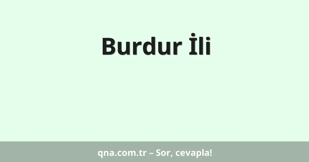 Burdur İli