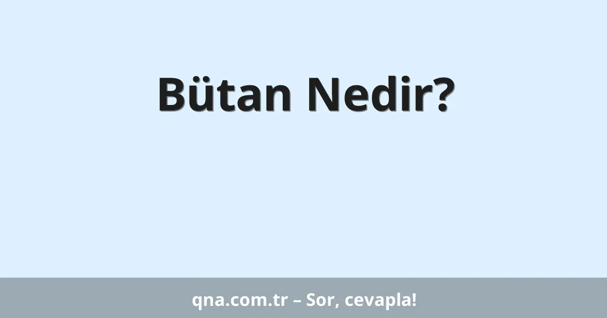 Bütan Nedir?