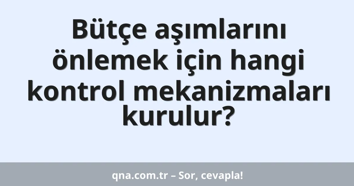 Bütçe aşımlarını önlemek için hangi kontrol mekanizmaları kurulur?