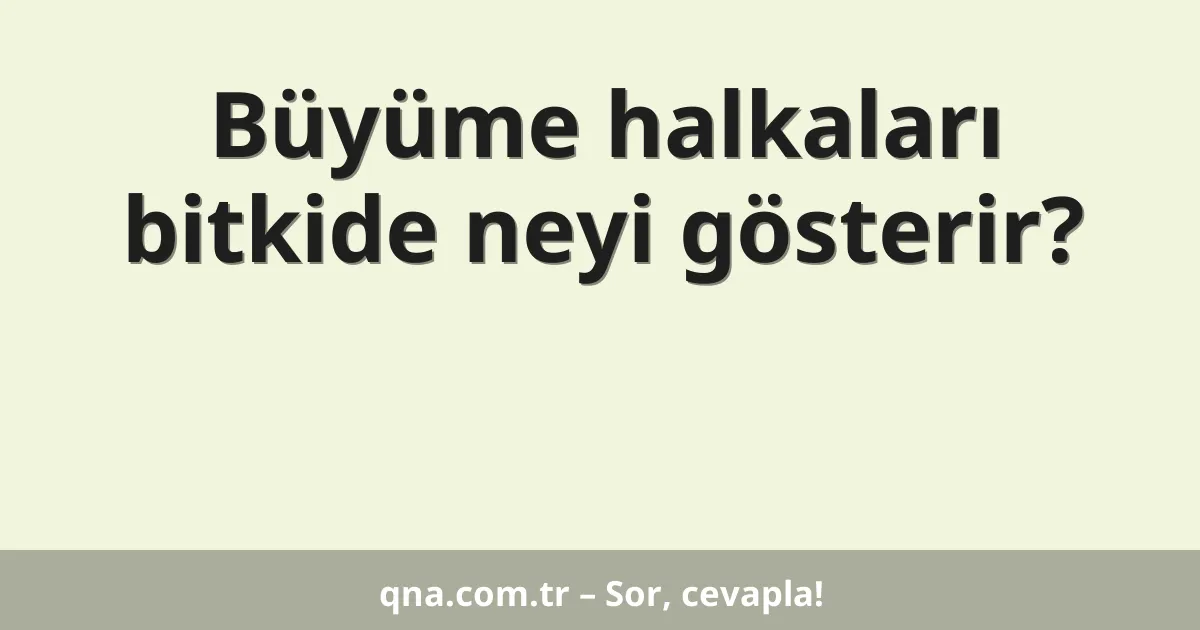 Büyüme halkaları bitkide neyi gösterir?