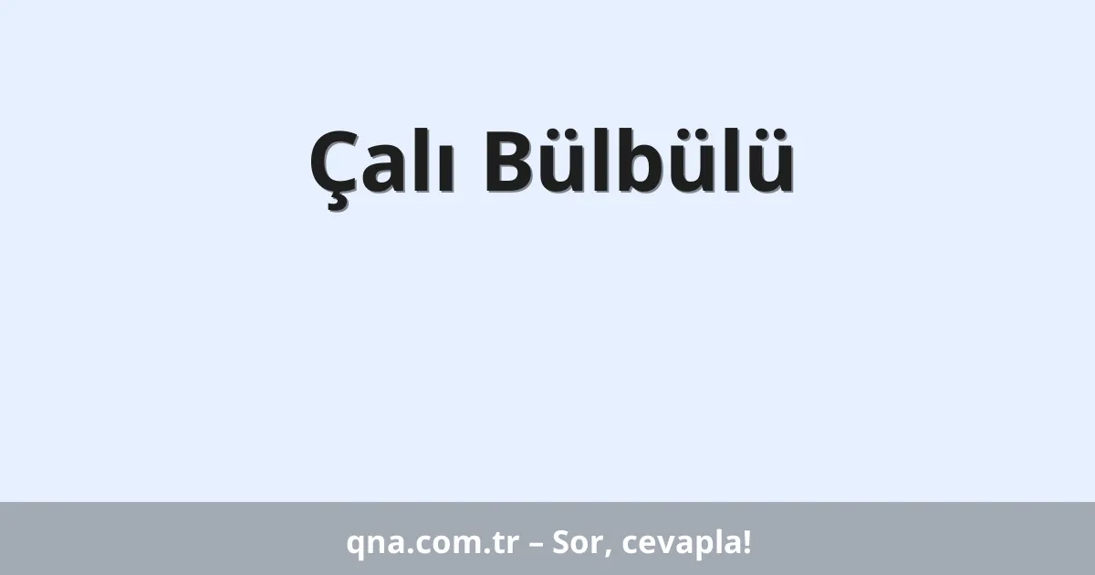 Çalı Bülbülü