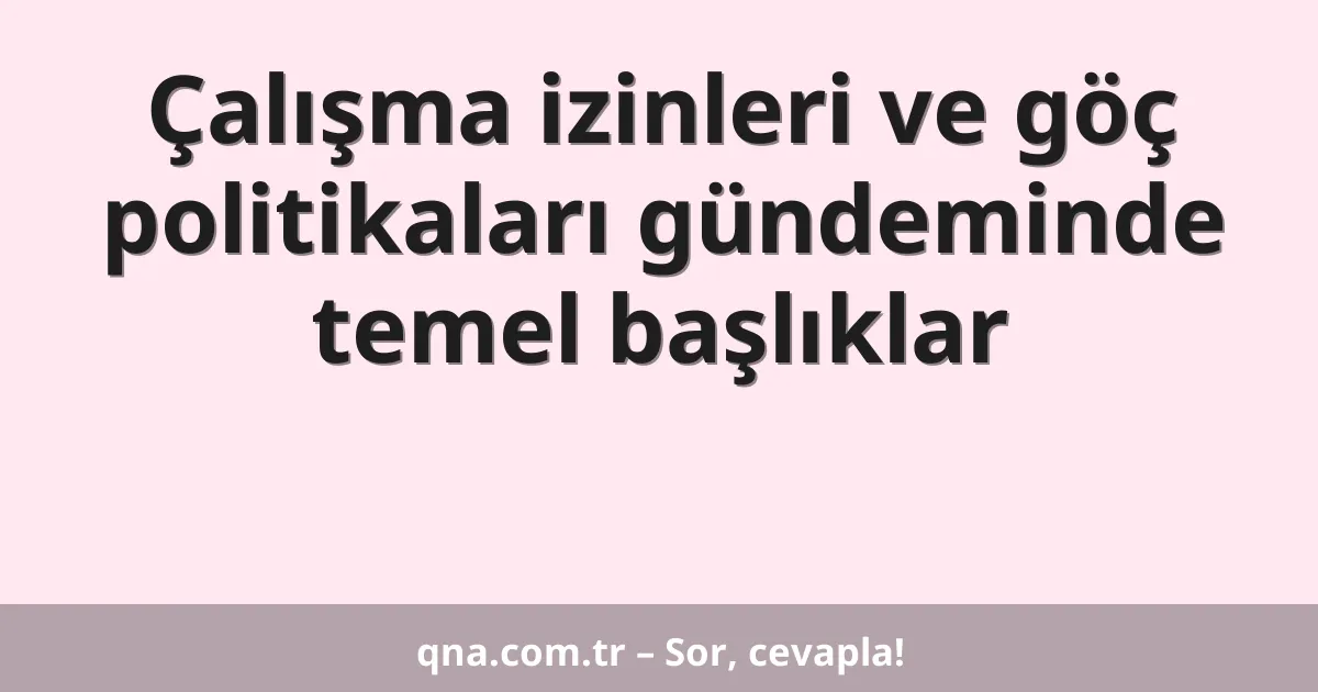 Çalışma izinleri ve göç politikaları gündeminde temel başlıklar
