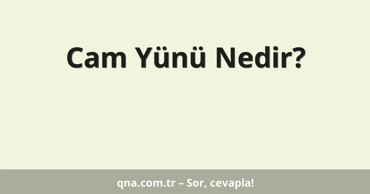 Cam Yünü Nedir?