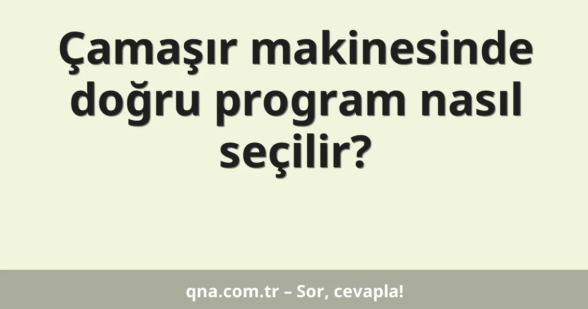 Çamaşır makinesinde doğru program nasıl seçilir?