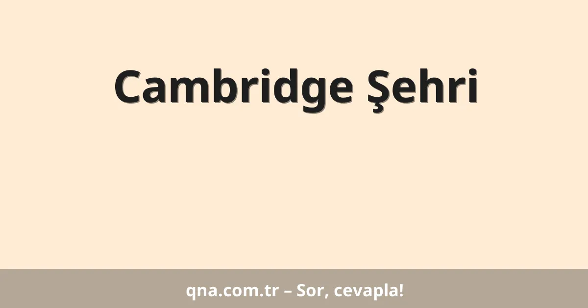 Cambridge Şehri