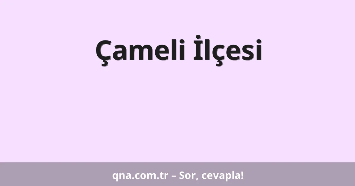 Çameli İlçesi