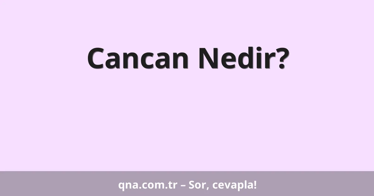 Cancan Nedir?