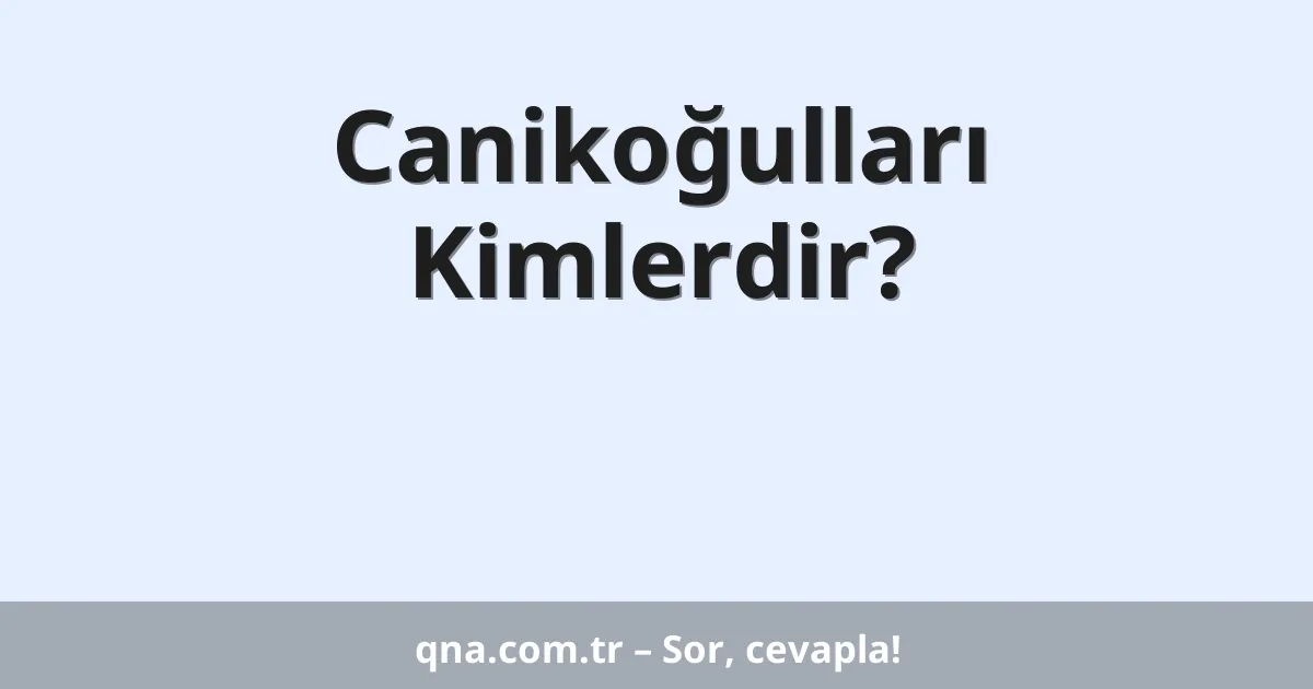 Canikoğulları Kimlerdir?