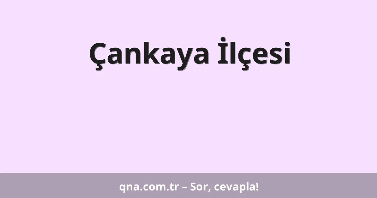 Çankaya İlçesi