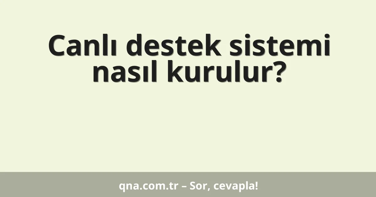 Canlı destek sistemi nasıl kurulur?