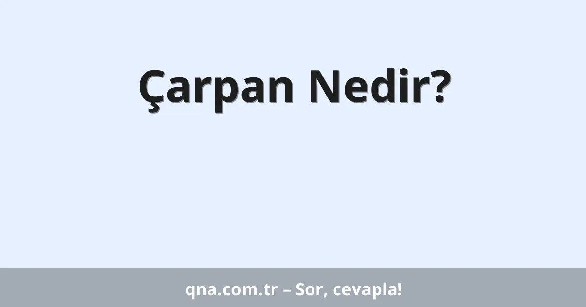 Çarpan Nedir?