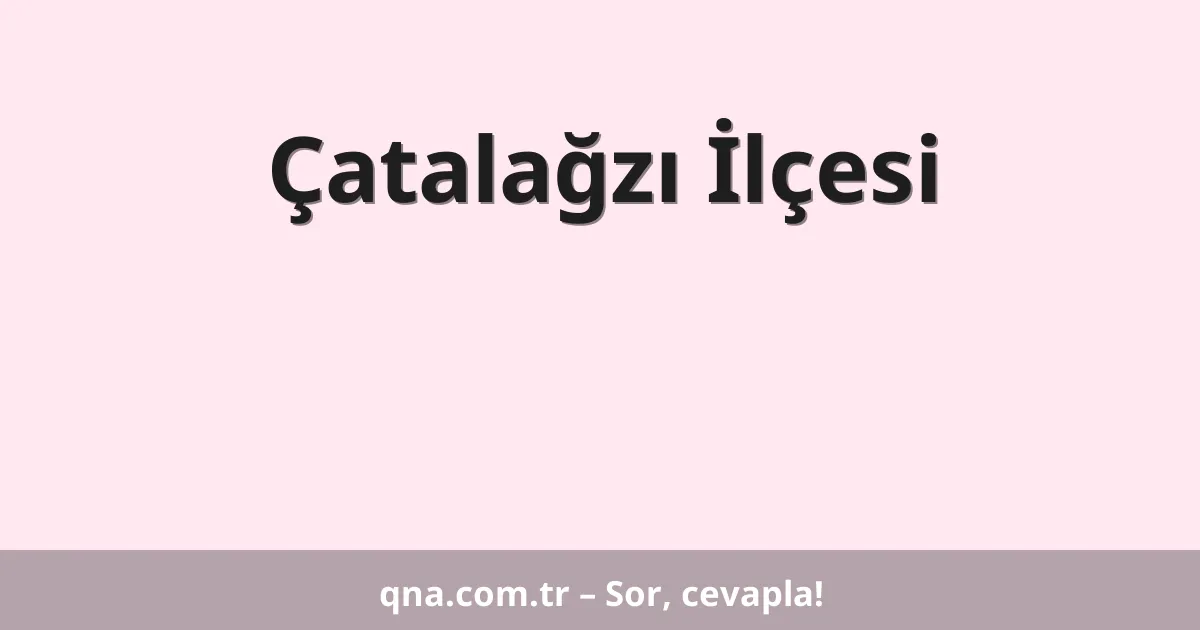 Çatalağzı İlçesi