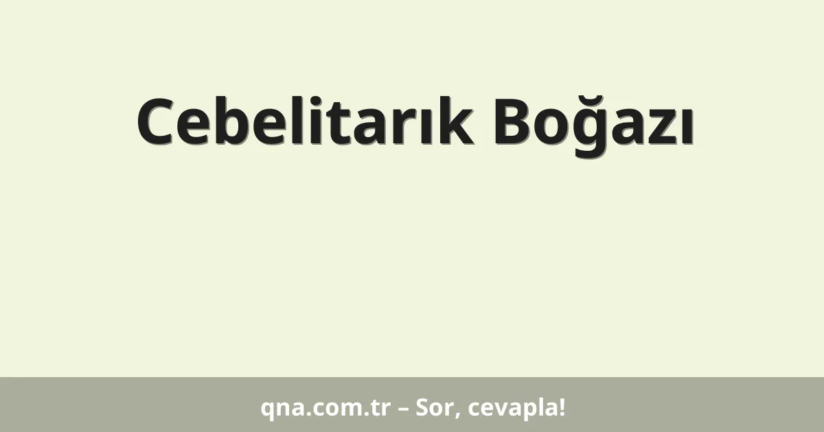 Cebelitarık Boğazı