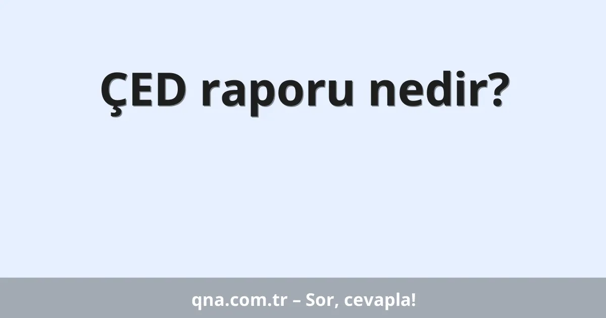 ÇED raporu nedir?