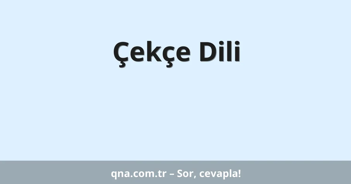 Çekçe Dili