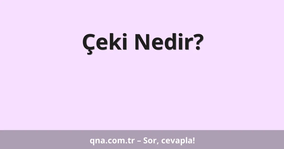 Çeki Nedir?