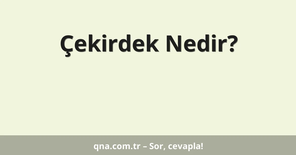 Çekirdek Nedir?