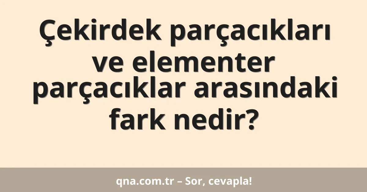 Çekirdek parçacıkları ve elementer parçacıklar arasındaki fark nedir?