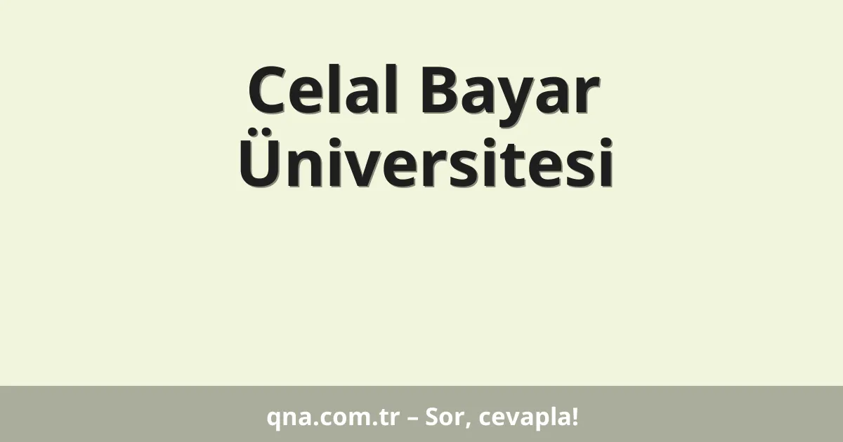 Celal Bayar Üniversitesi