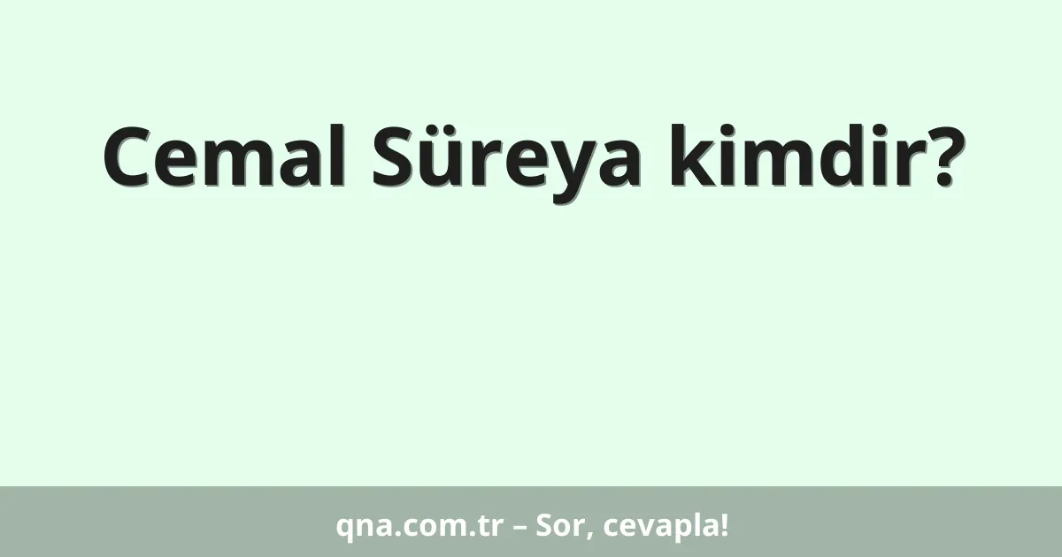 Cemal Süreya kimdir?
