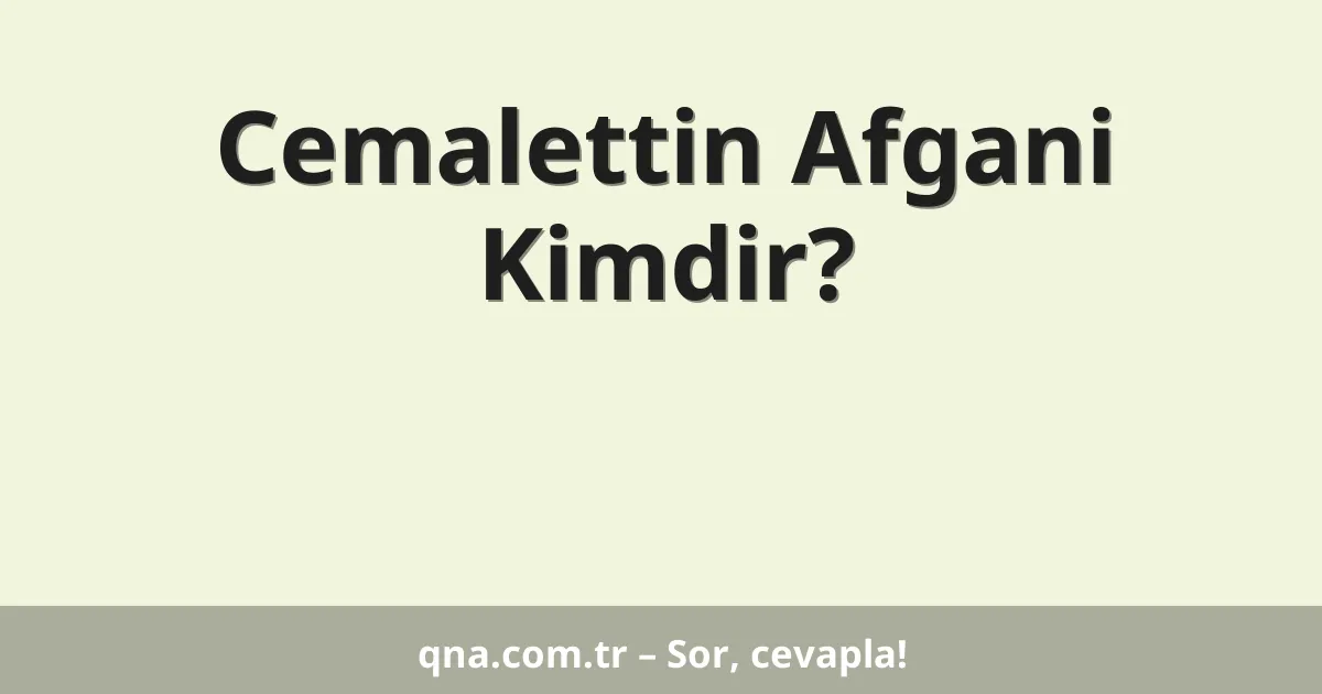 Cemalettin Afgani Kimdir?