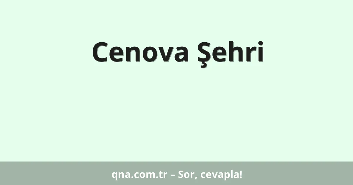 Cenova Şehri