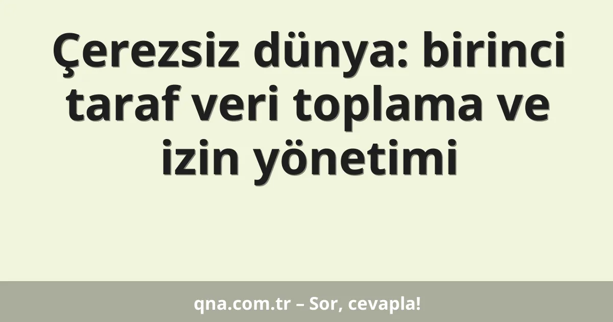 Çerezsiz dünya: birinci taraf veri toplama ve izin yönetimi