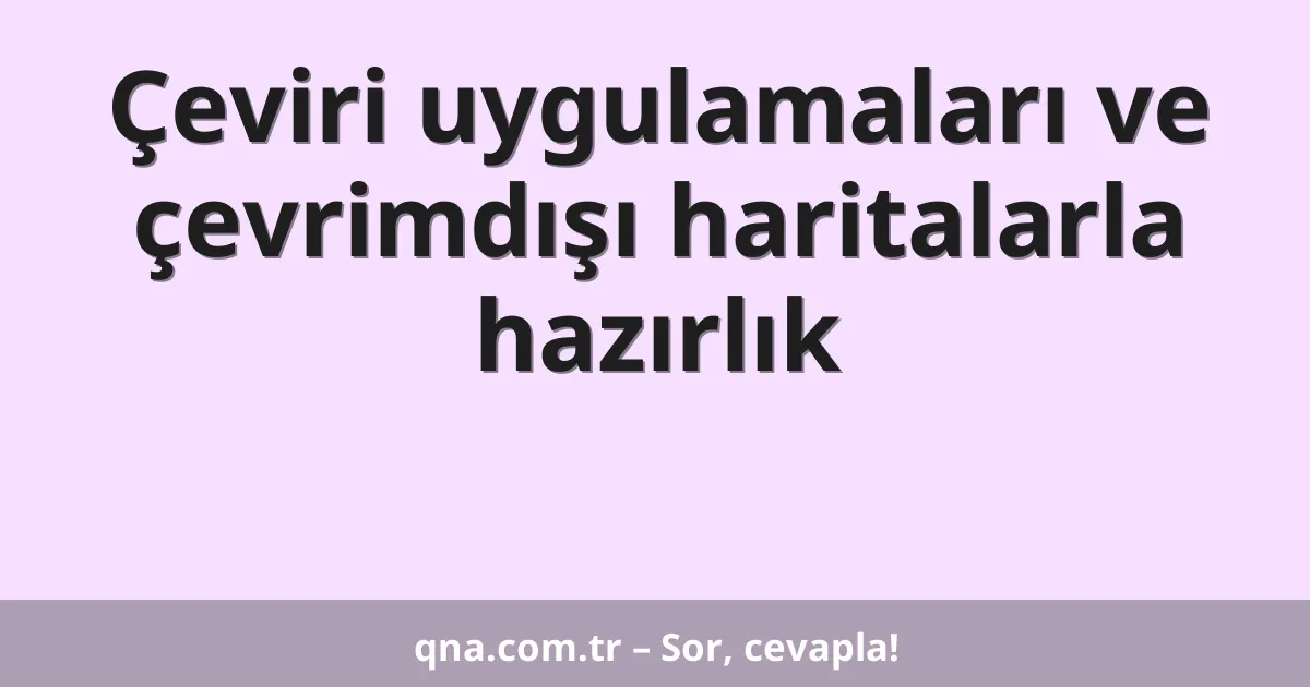 Çeviri uygulamaları ve çevrimdışı haritalarla hazırlık