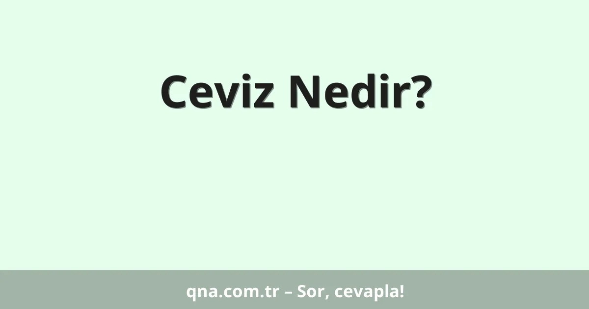 Ceviz Nedir?