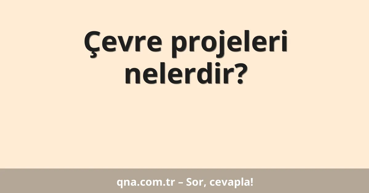 Çevre projeleri nelerdir?