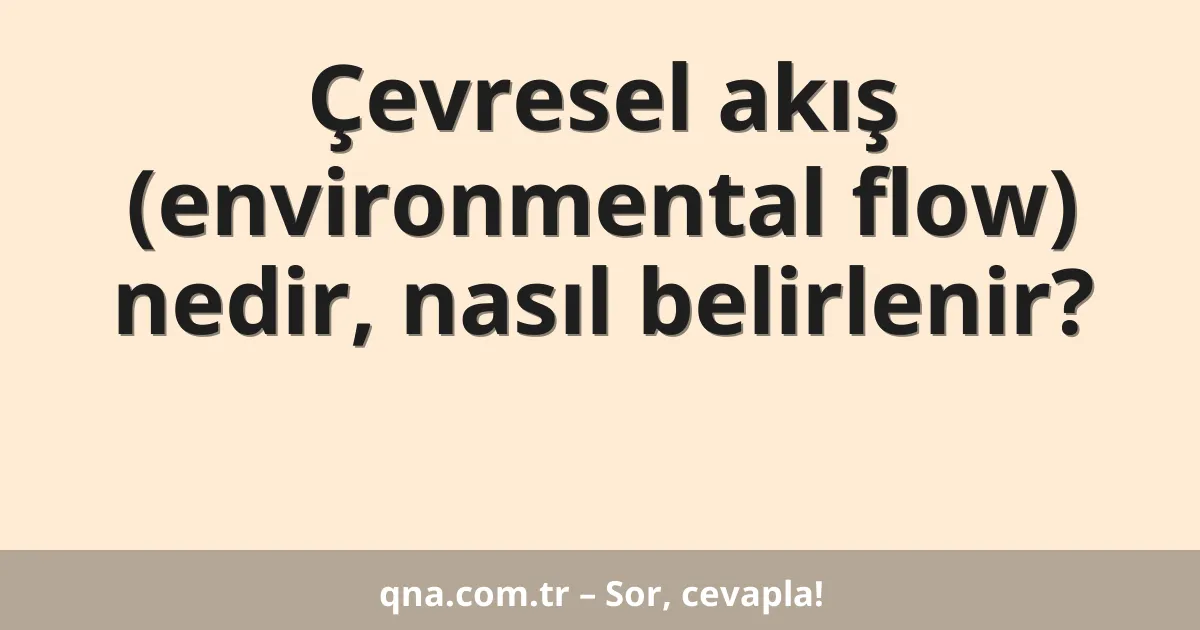 Çevresel akış (environmental flow) nedir, nasıl belirlenir?