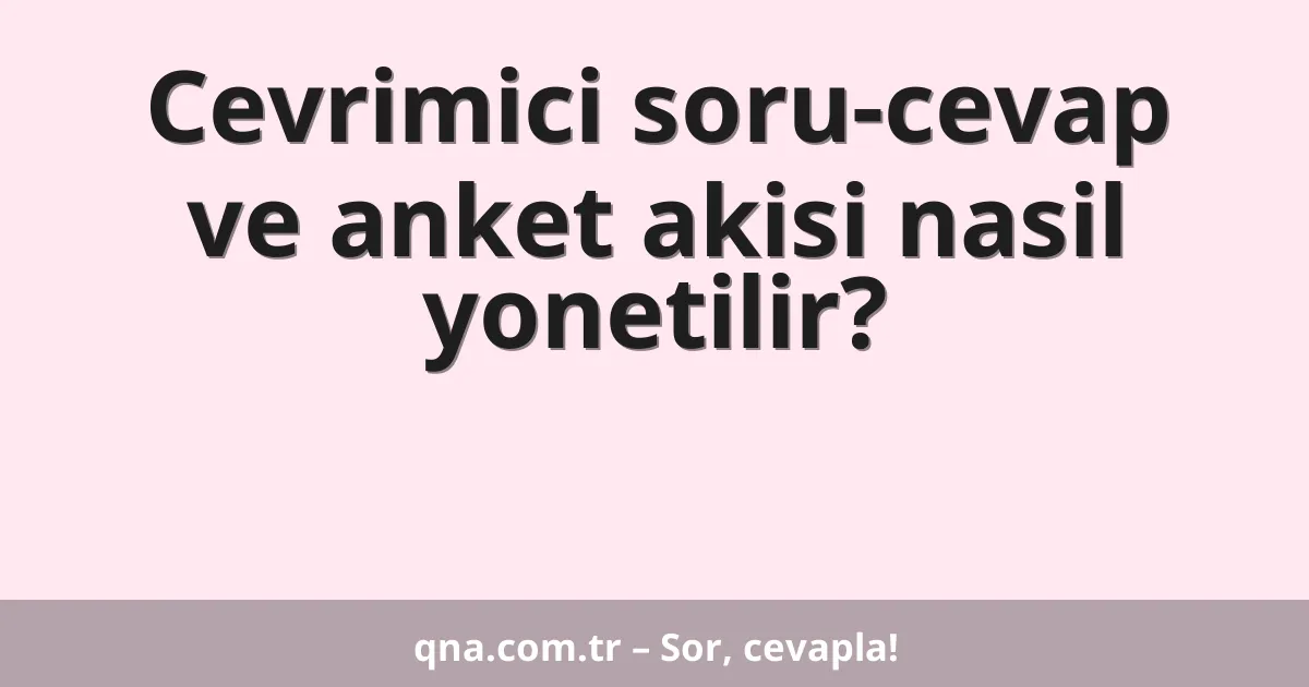 Cevrimici soru-cevap ve anket akisi nasil yonetilir?