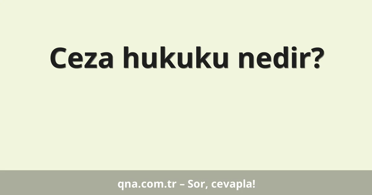 Ceza hukuku nedir?