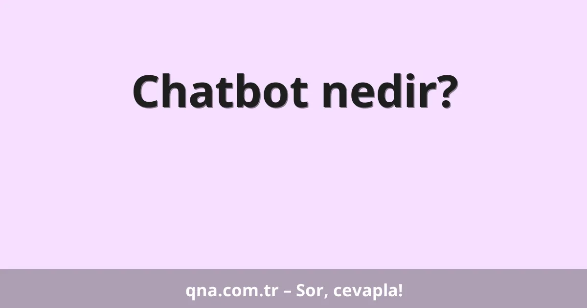 Chatbot nedir?