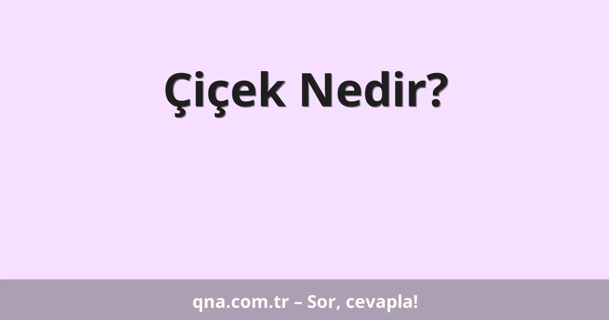 Çiçek Nedir?