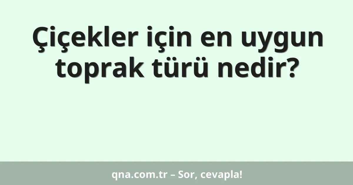 Çiçekler için en uygun toprak türü nedir?