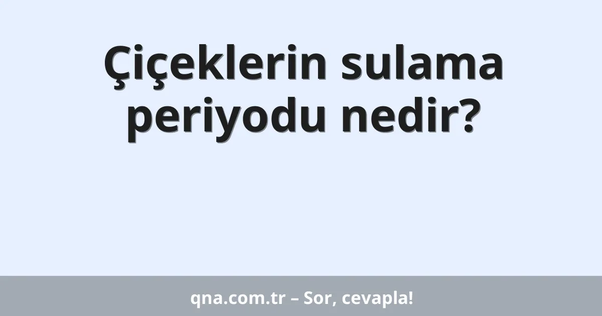 Çiçeklerin sulama periyodu nedir?