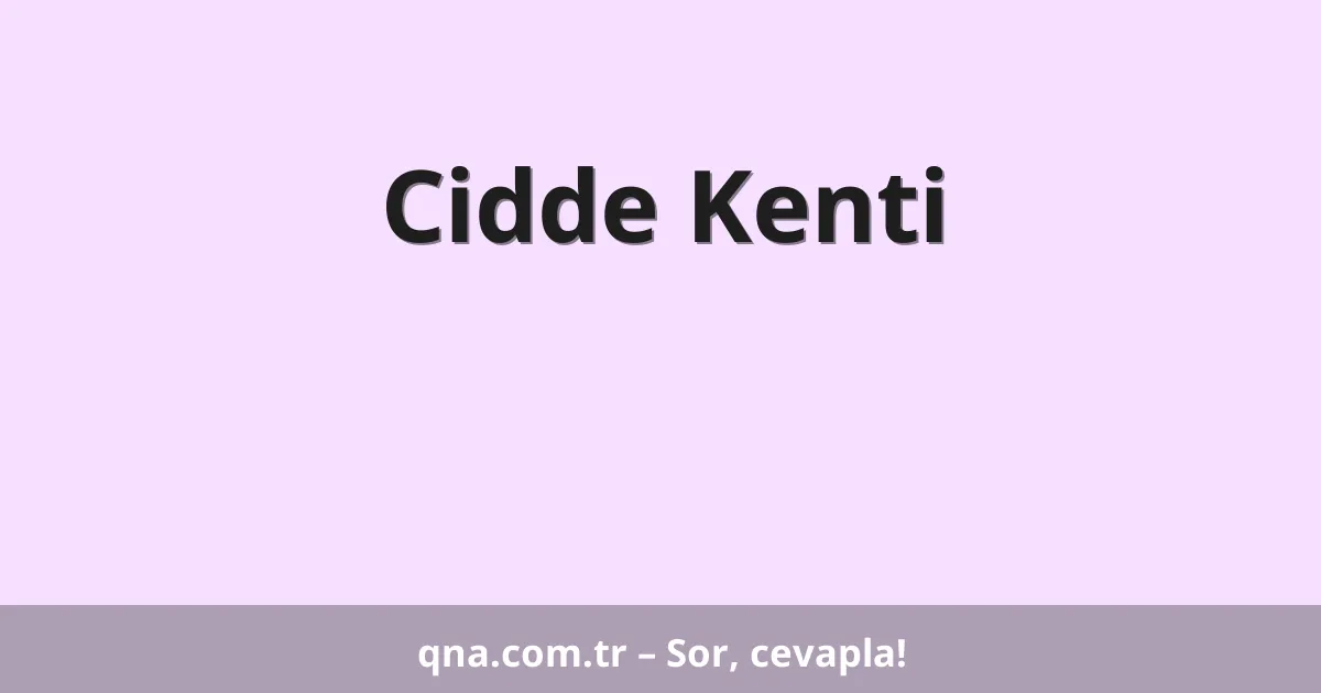 Cidde Kenti