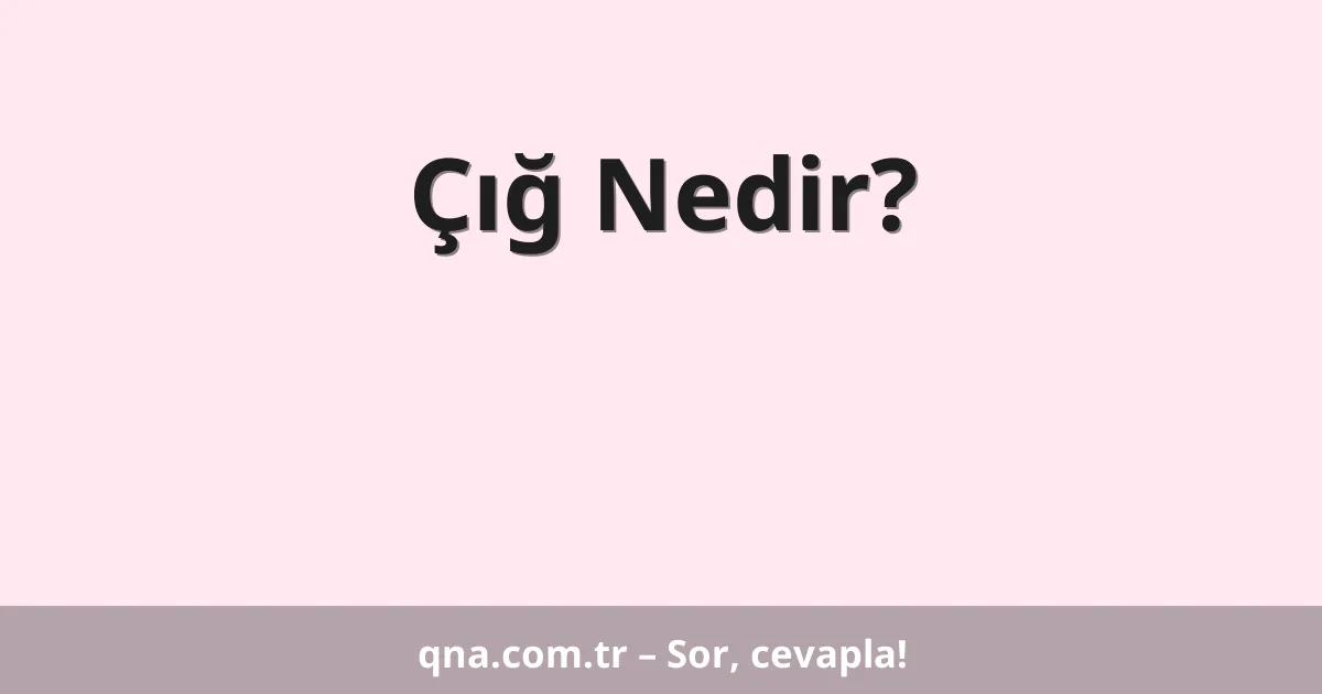 Çığ Nedir?