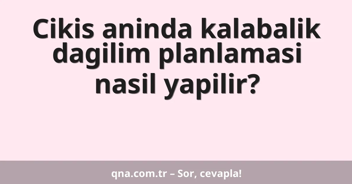 Cikis aninda kalabalik dagilim planlamasi nasil yapilir?