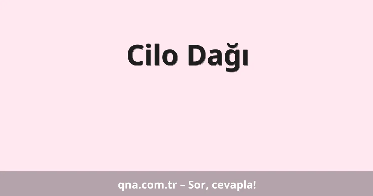 Cilo Dağı