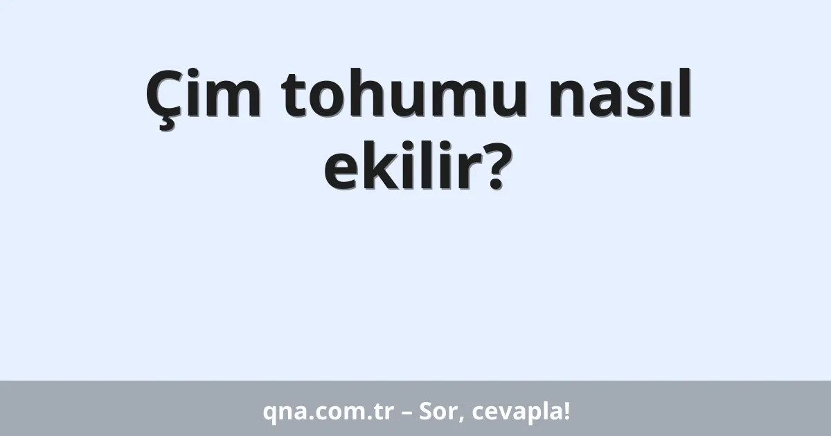 Çim tohumu nasıl ekilir?