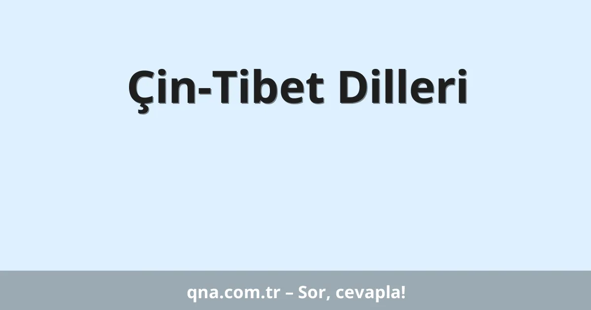 Çin-Tibet Dilleri