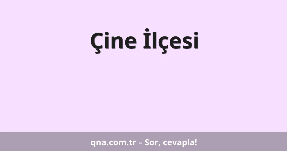 Çine İlçesi