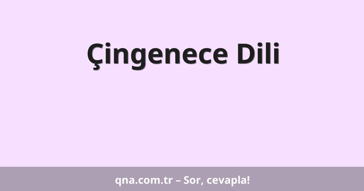 Çingenece Dili