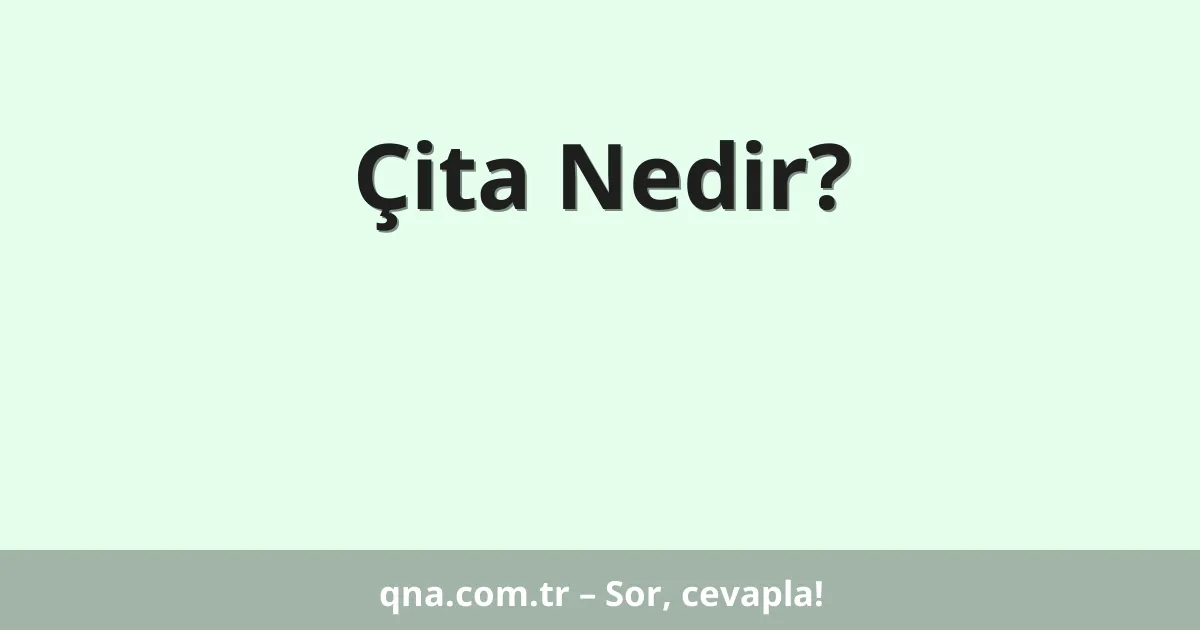 Çita Nedir?