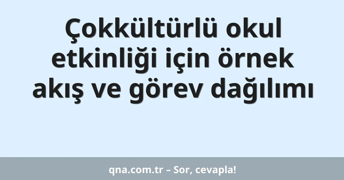 Çokkültürlü okul etkinliği için örnek akış ve görev dağılımı