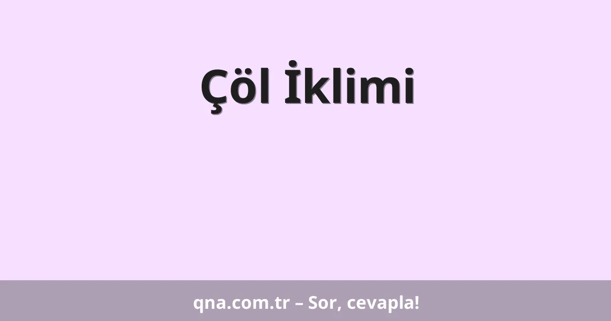 Çöl İklimi