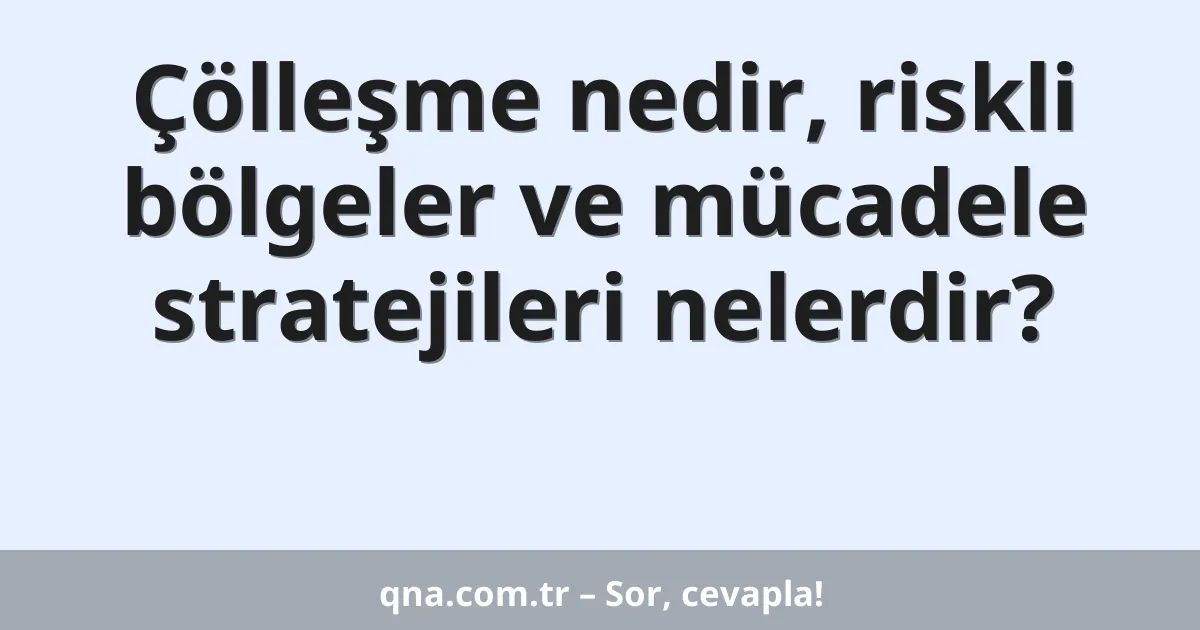 Çölleşme nedir, riskli bölgeler ve mücadele stratejileri nelerdir?