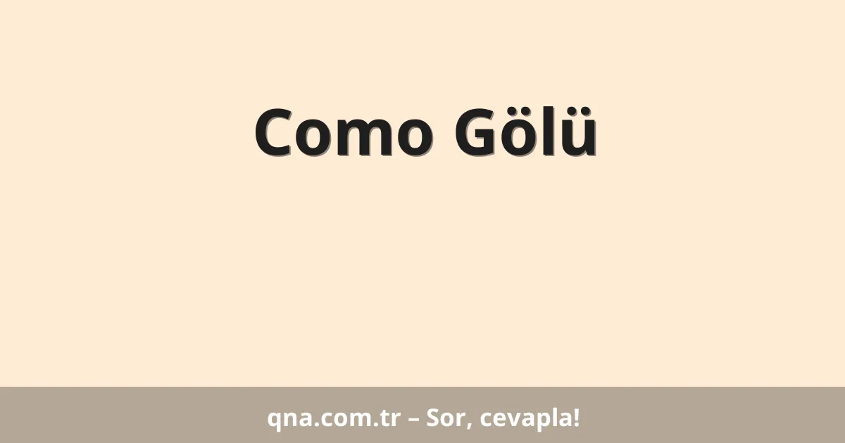 Como Gölü